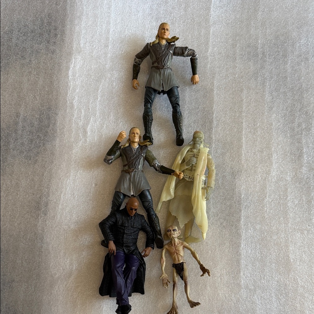 Set of 6 Assorted Fantasy Action Figures From The - Gray, Black, Purple, Cream